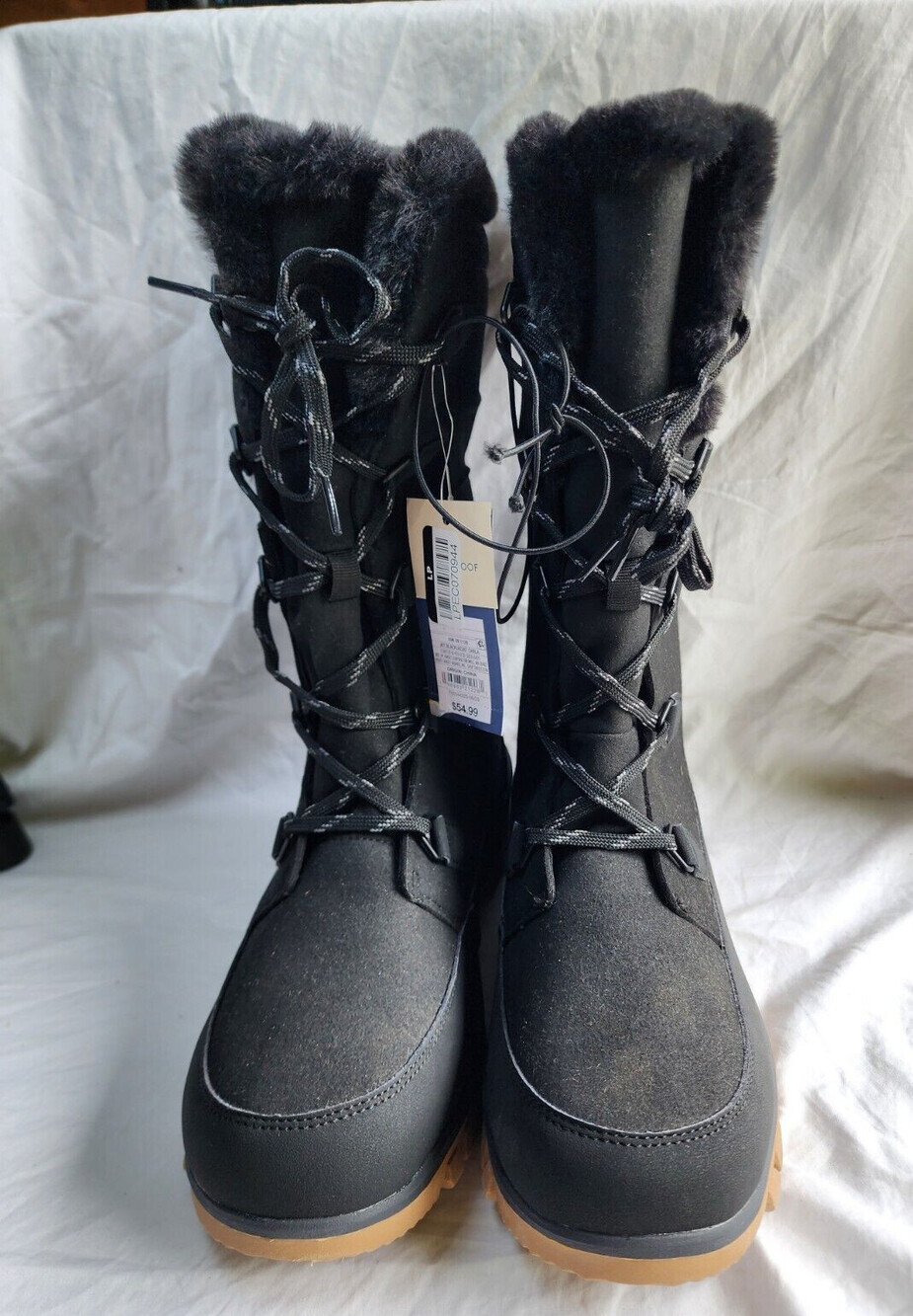 New Women Carla Tall Winter Boots Universal Thread Jet Black Water Proof Size 5 - Picture 7 of 8